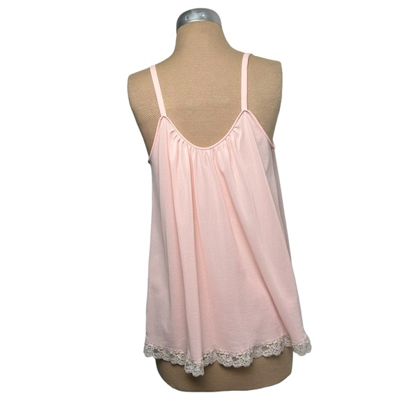1960s Kayser Nylon Sleep Top Lingerie Lace Baby Pink Vintage Lounge Nightgown - Picture 7 of 15